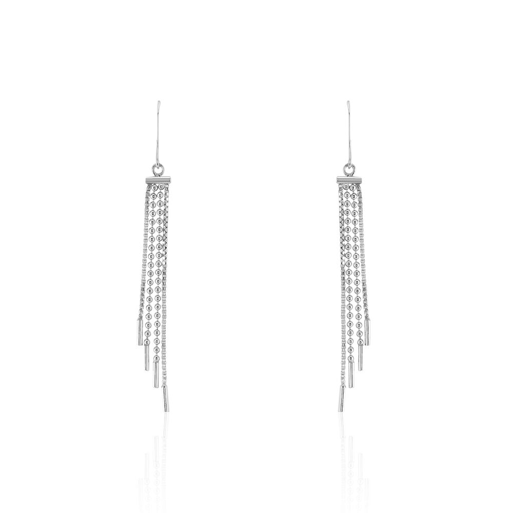 Boucles D'oreilles Pendantes Freja Argent Blanc - Pendantes Femme | Marc Orian
