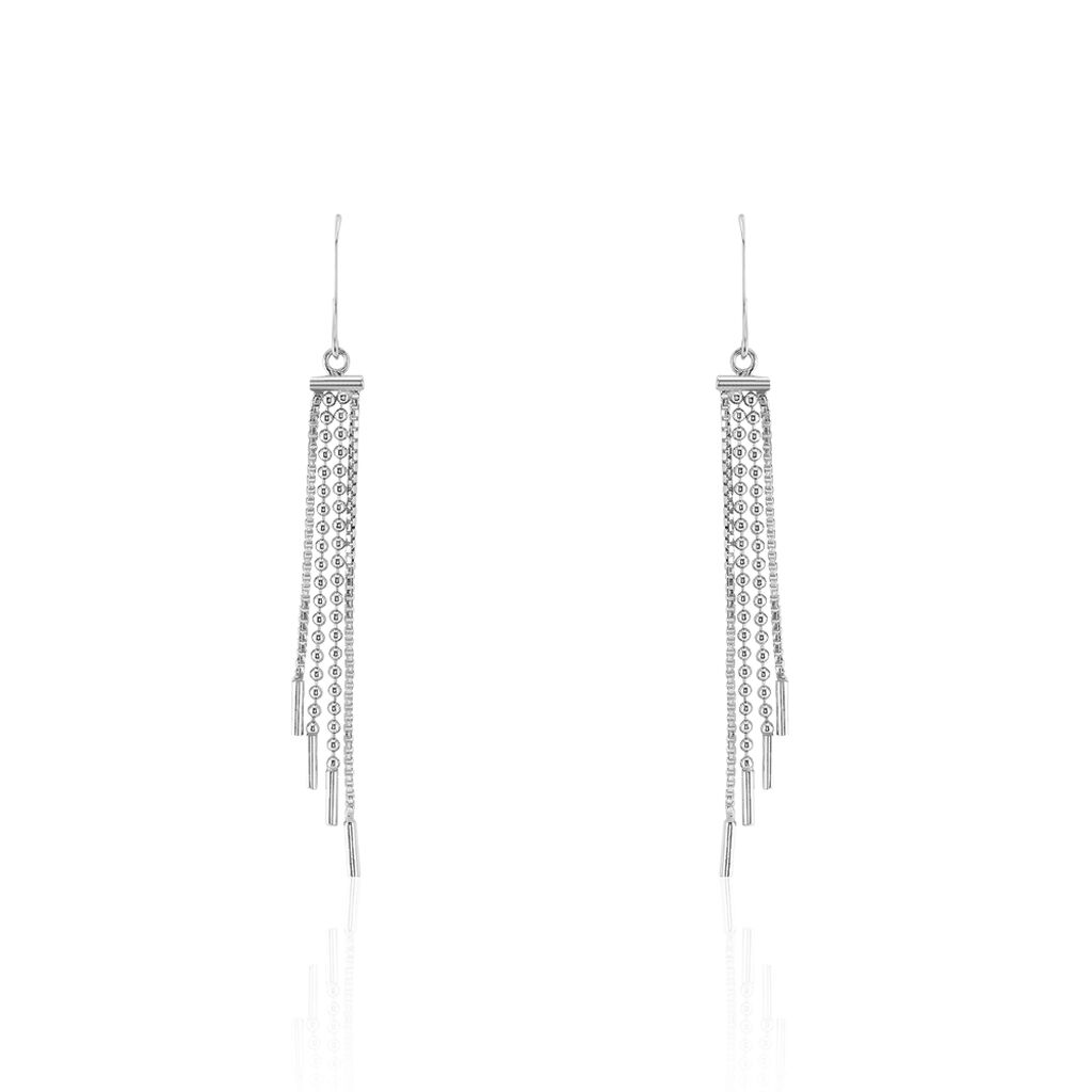 Boucles D'oreilles Pendantes Freja Argent Blanc - Pendantes Femme | Marc Orian