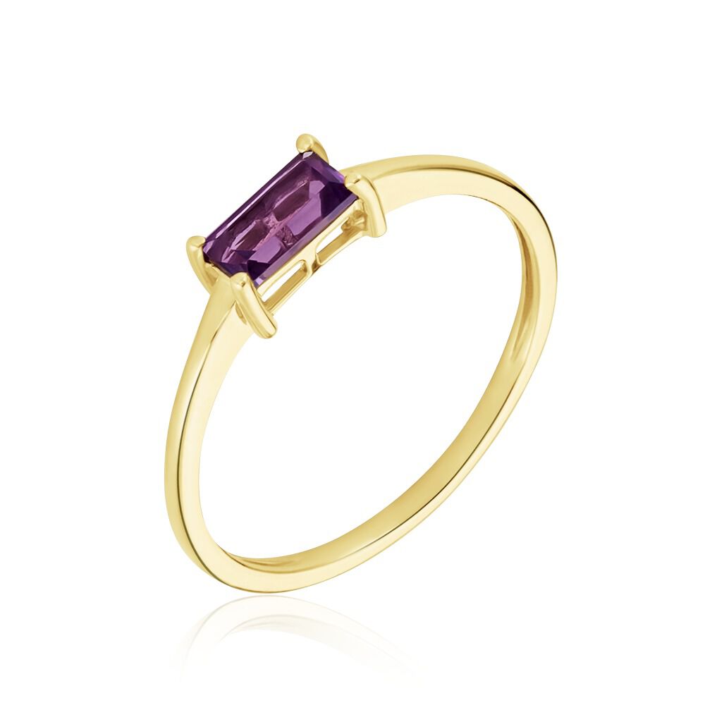 Bague Nottingham Or Jaune Am&eacute;thyste - Bagues pierres fines Femme | Marc Orian