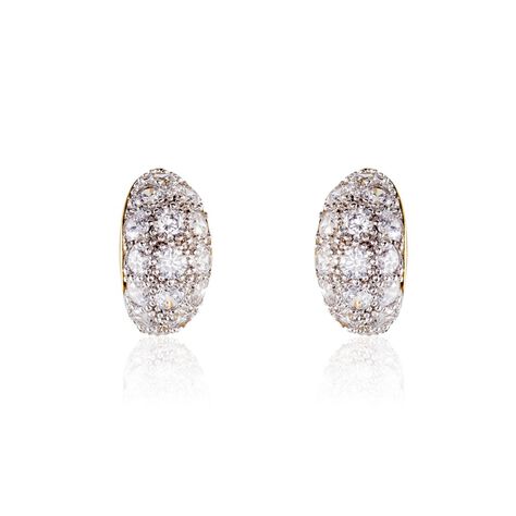 Boucles D'oreilles Puces Sohela Plaqué Or Jaune Oxyde De Zirconium - Puces Femme | Marc Orian