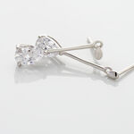 Boucles D'oreilles Pendantes Goutte Or Blanc Oxyde De Zirconium - Pendantes Femme | Marc Orian