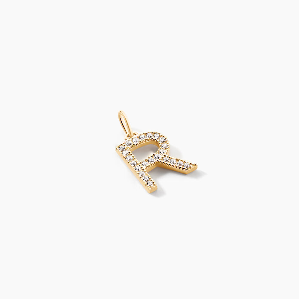 Pendentif Lettre R Or Jaune Oxyde - Pendentifs Famille | Marc Orian