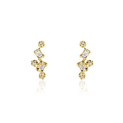 Boucles D'oreilles Puces Joy Or Jaune Diamant - Boucles d'oreilles pierres précieuses Femme | Marc Orian