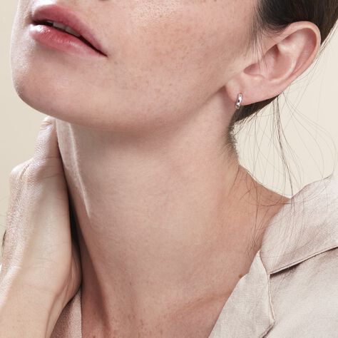 Créoles Argent Blanc Cokkie - Boucles d'oreilles Créoles Femme | Marc Orian