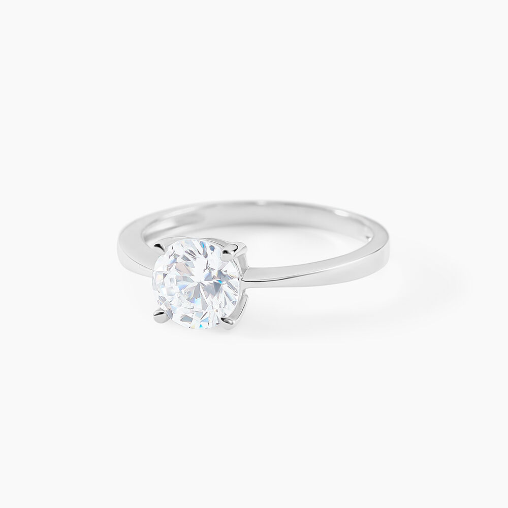 Bague Solitaire Abriel Or Blanc Oxyde De Zirconium - Solitaires Femme | Marc Orian