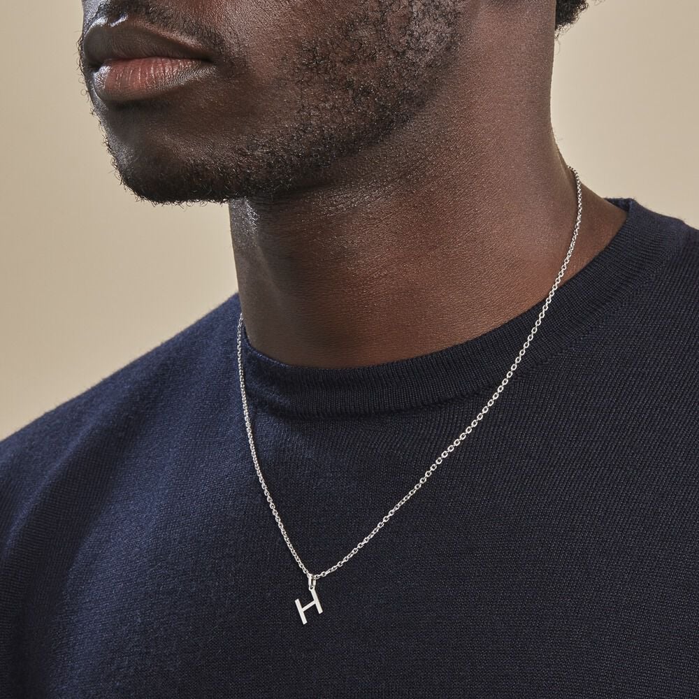 Pendentif Ionia Lettre Or Blanc - Pendentifs Famille | Marc Orian