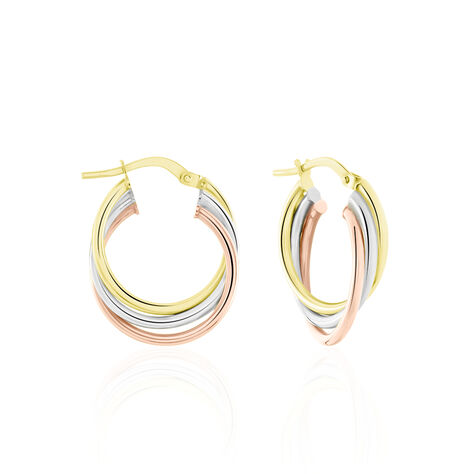 Créoles Tanya Or Tricolore - Boucles d'oreilles Créoles Femme | Marc Orian