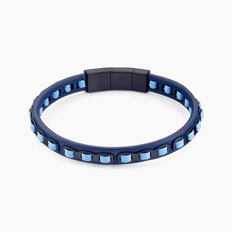 Bracelet Cuir De Vache Bleu - Bracelets cuir Homme | Marc Orian