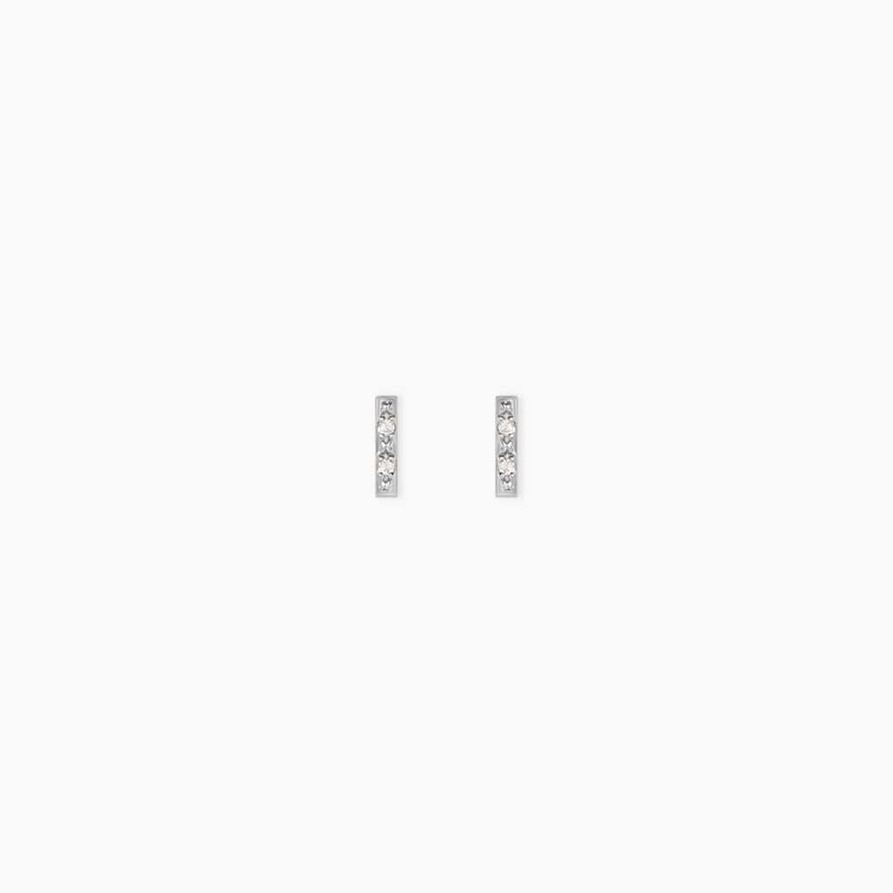 Boucles D'Oreilles Puces Susie Argent Blanc Oxyde De Zirconium - Puces Femme | Marc Orian