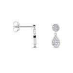Boucles D'oreilles Pendantes Aletha Argent Blanc Oxyde De Zirconium - Pendantes Femme | Marc Orian