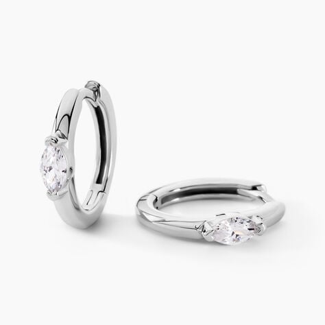 Créoles Ellinor Argent Blanc Oxyde De Zirconium - Créoles Femme | Marc Orian