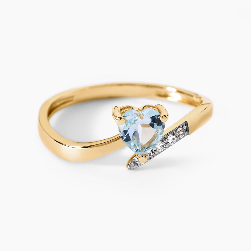 Bague Eva Argent Dor&eacute; A L'Or 750/1000 Topaze Oxyde De Zirconium - Bagues pierres fines Femme | Marc Orian