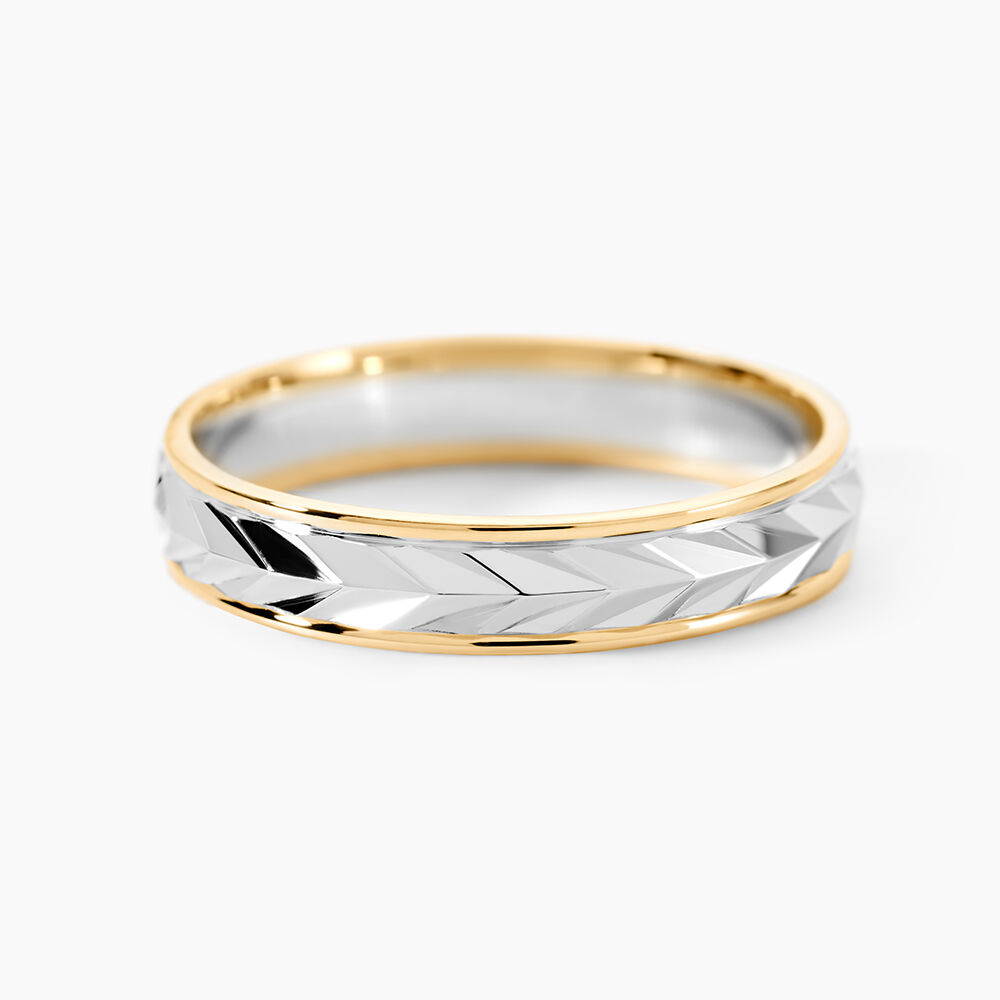 Alliance Epi Fantaisie Ruban Plat Or Bicolore - Alliances duo Unisex | Marc Orian