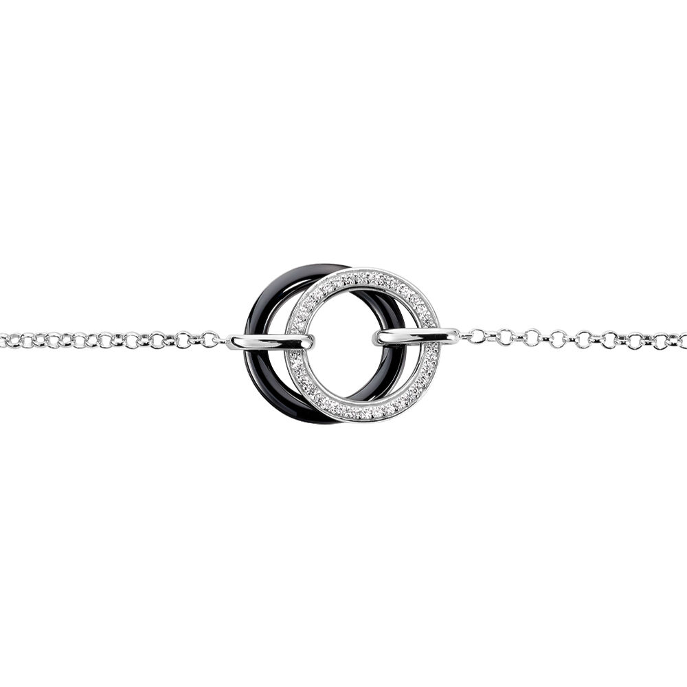 Bracelet You&me Argent Blanc C&eacute;ramique Et Oxyde De Zirconium - Bracelets fantaisie Femme | Marc Orian