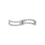 Bague Vrille Double Or Blanc Oxyde De Zirconium - Solitaires Femme | Marc Orian