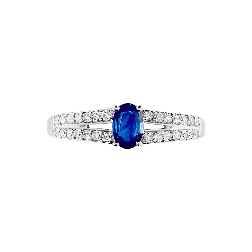 Bague Carlton Or Blanc Saphir Diamant - Solitaires Femme | Marc Orian