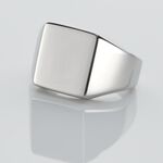 Chevaliere Acier Blanc Winebald - Bijoux fantaisie Homme | Marc Orian