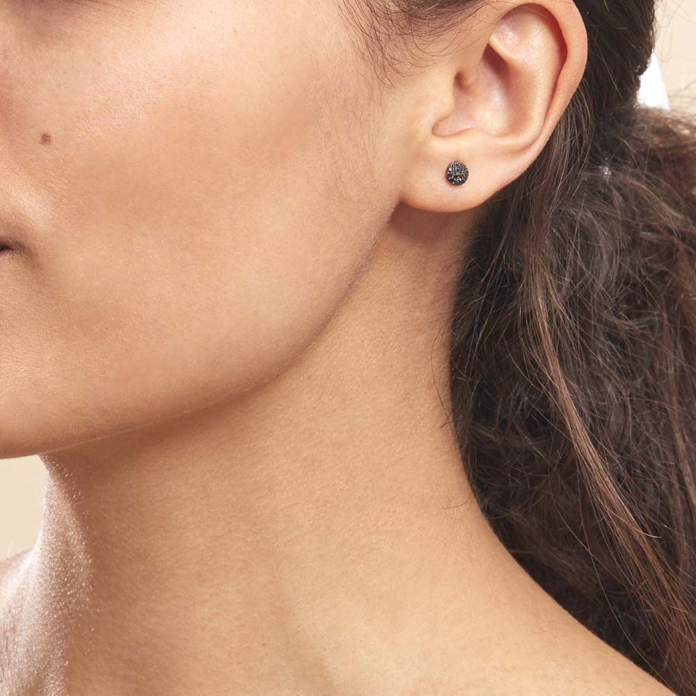 Boucles D'oreilles Puces Teani Or Blanc Diamant - Puces Femme | Marc Orian