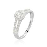Bague Solitaire Accompagn&eacute; Sosanna Or Blanc Diamant Synth&eacute;tique - Parures de mariage Femme | Marc Orian