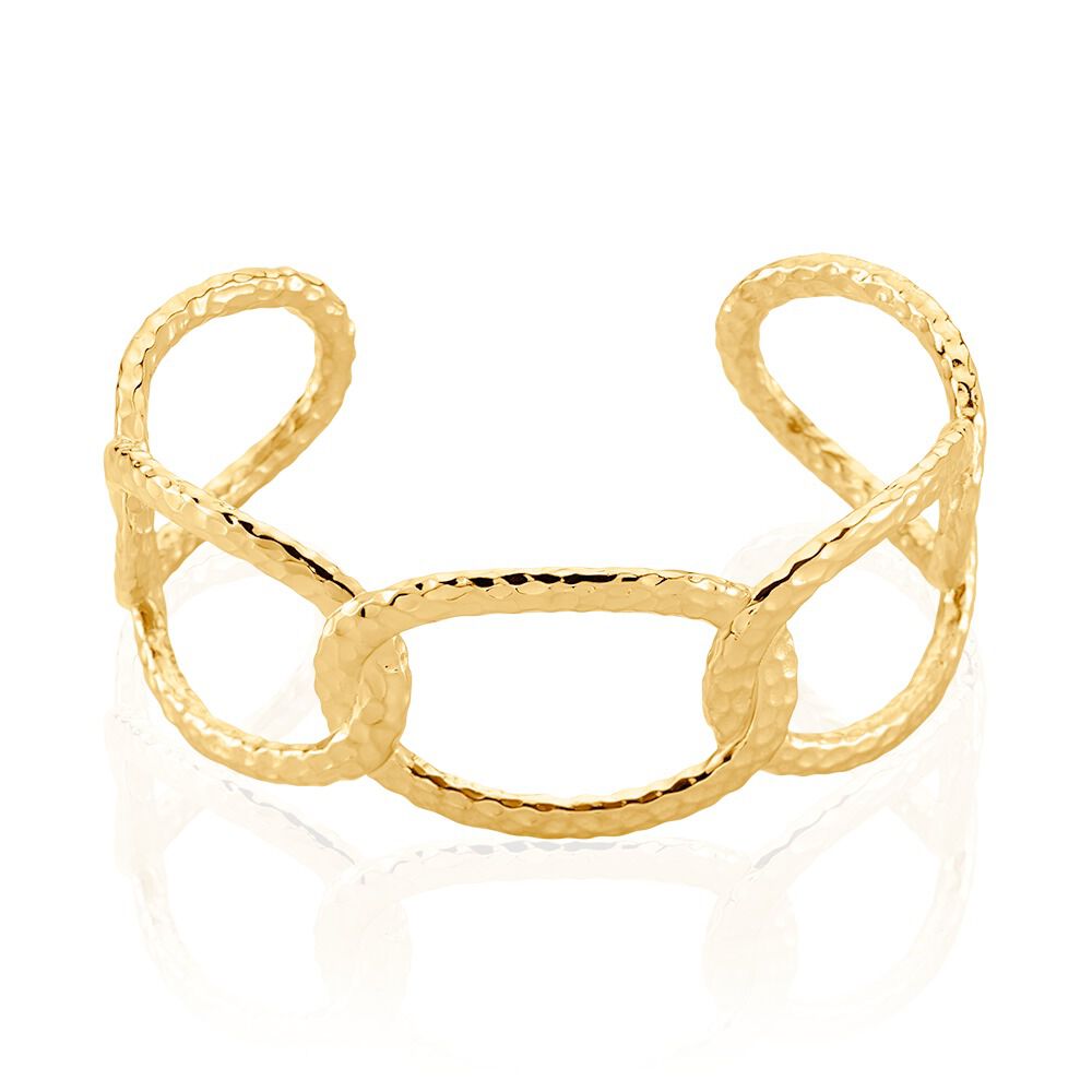 Bracelet Manchette Lorri Acier Doré - Bracelets Anneaux Entrelaces Femme | Marc Orian