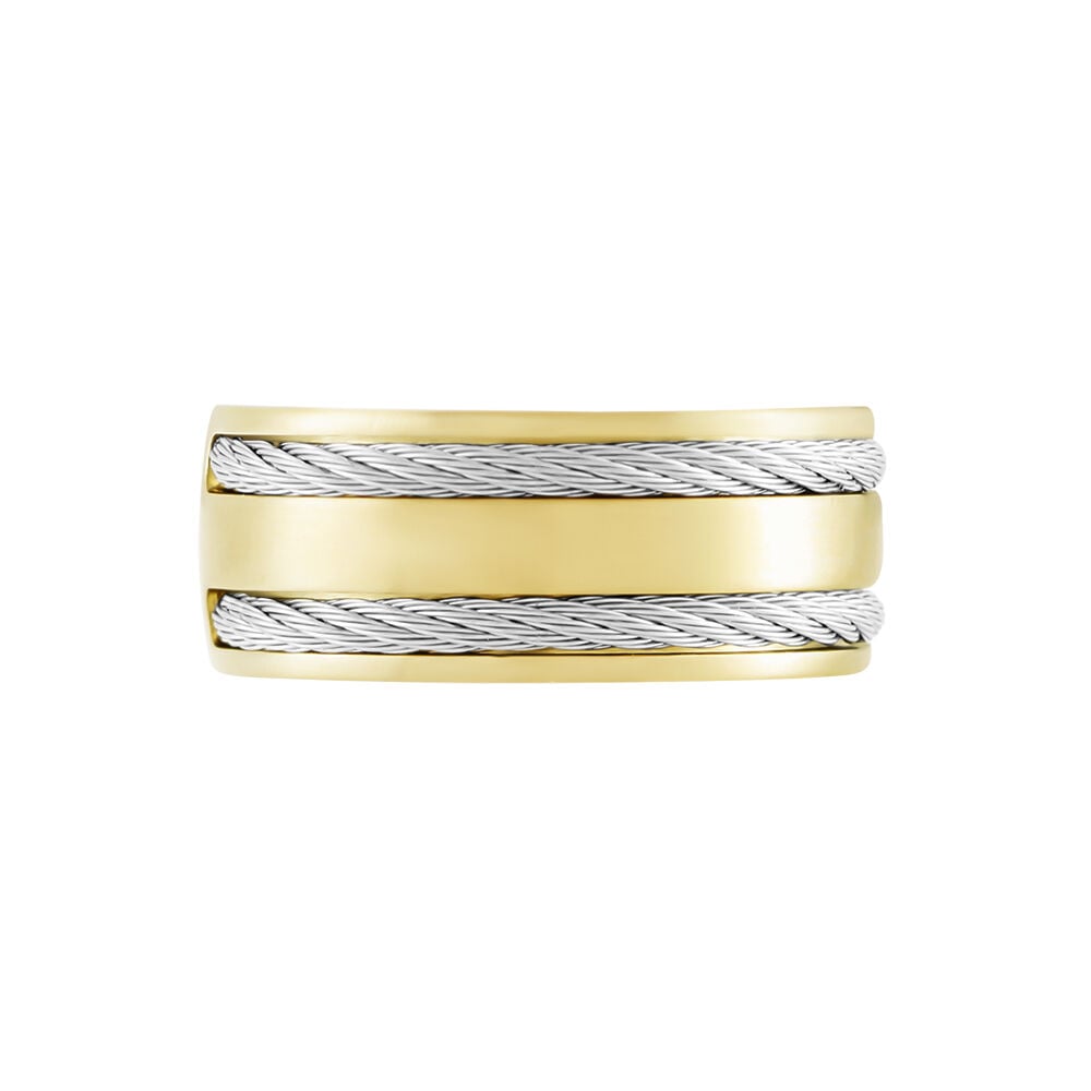 Bague Andro Acier Bicolore - Bijoux fantaisie Homme | Marc Orian