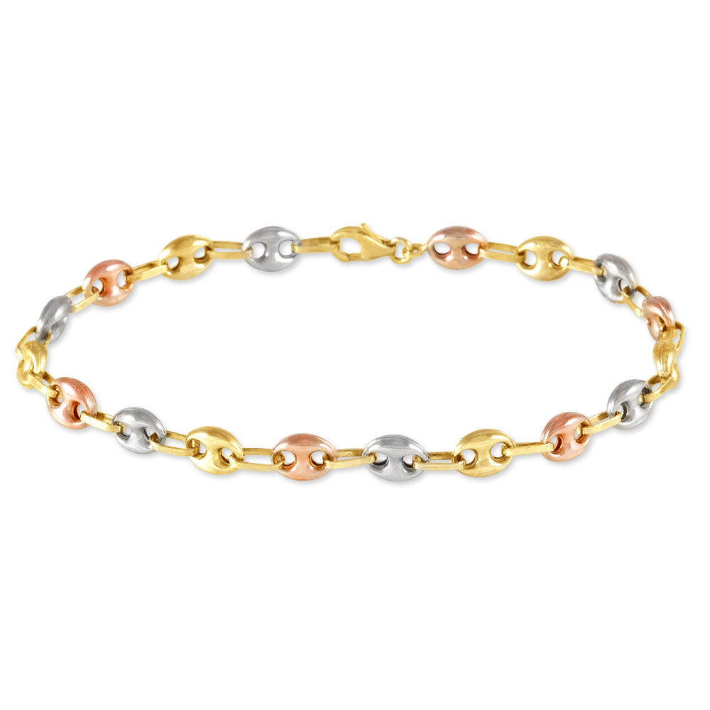 Bracelet Dami Maille Grain De Cafe Or Tricolore - Bracelets mailles Homme | Marc Orian