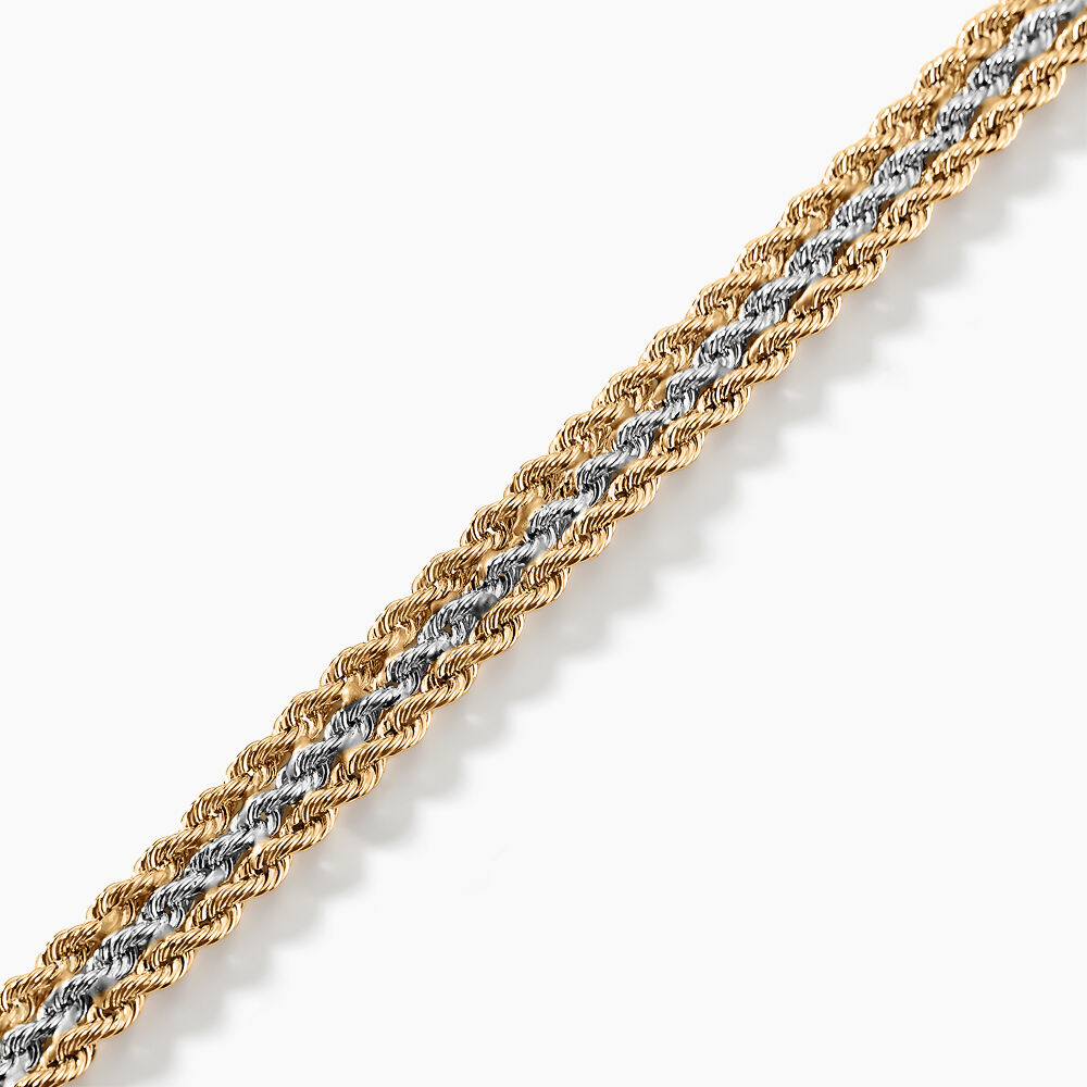 Bracelet Jerry Maille Corde 3 Rangs Or Bicolore - Bracelets mailles Femme | Marc Orian