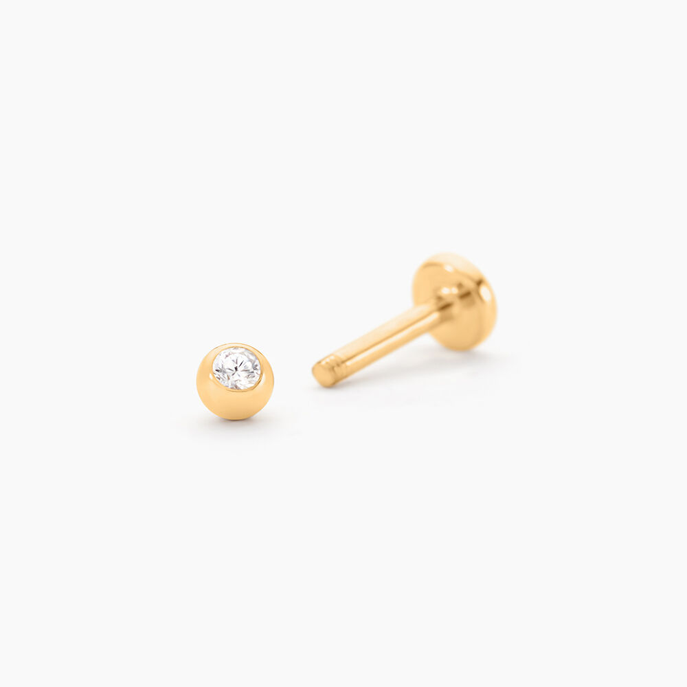 Piercing De Labret Or Jaune Acanta Oxyde De Zirconium - Piercings Femme | Marc Orian
