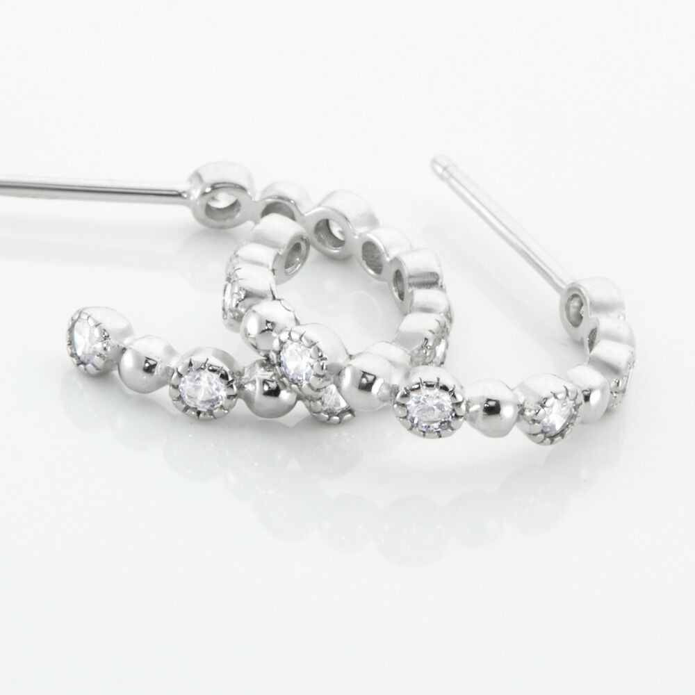 Créoles Argent Blanc Daren Oxydes De Zirconium - Créoles Femme | Marc Orian