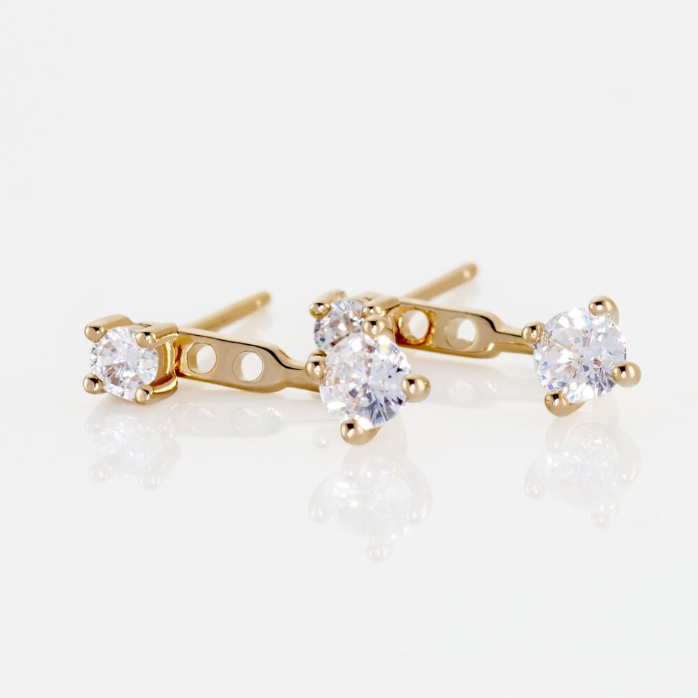 Bijoux D'oreilles Plaqu&eacute; Or Dedale Oxydes De Zirconium - Piercings d'oreilles Femme | Marc Orian