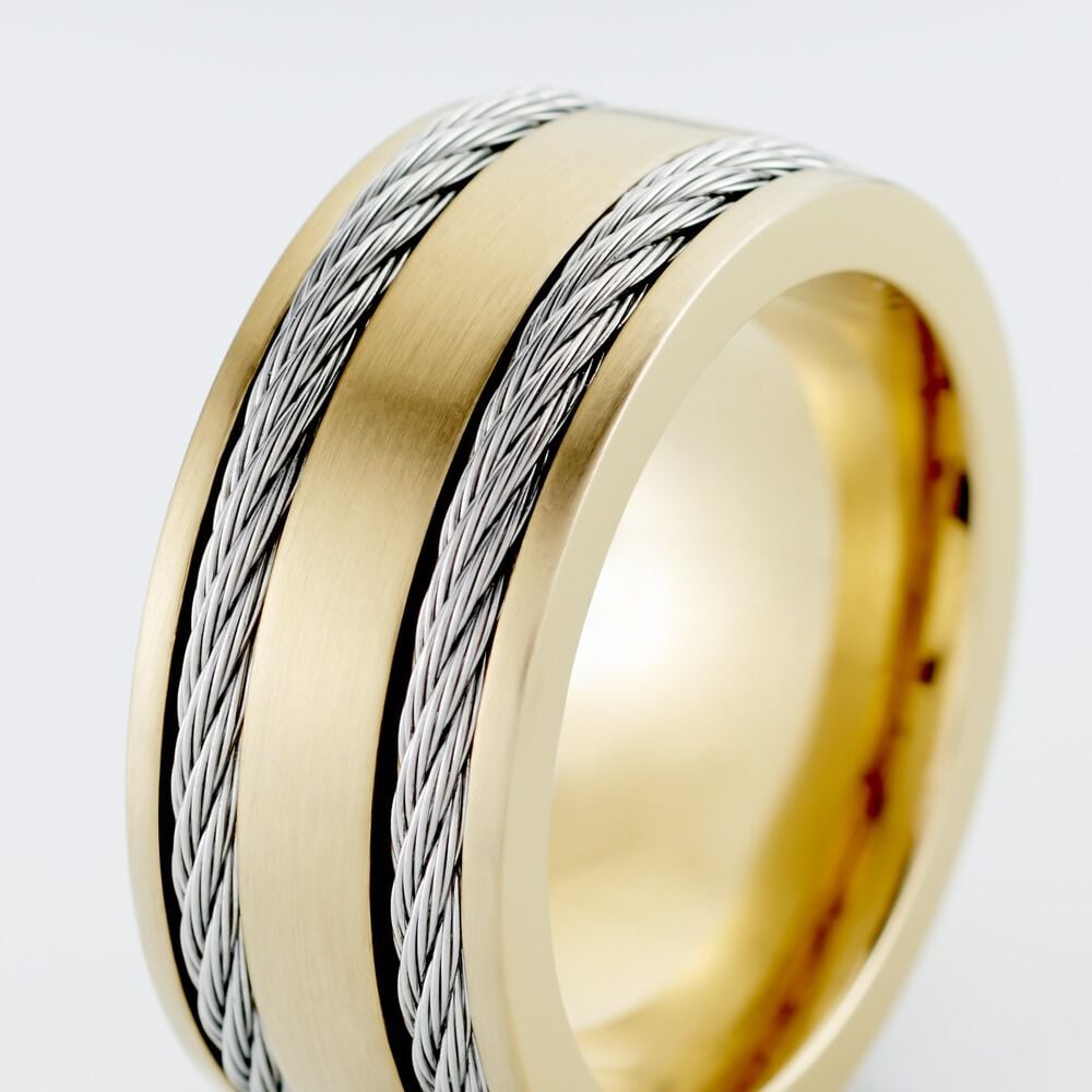 Bague Andro Acier Bicolore - Bijoux fantaisie Homme | Marc Orian