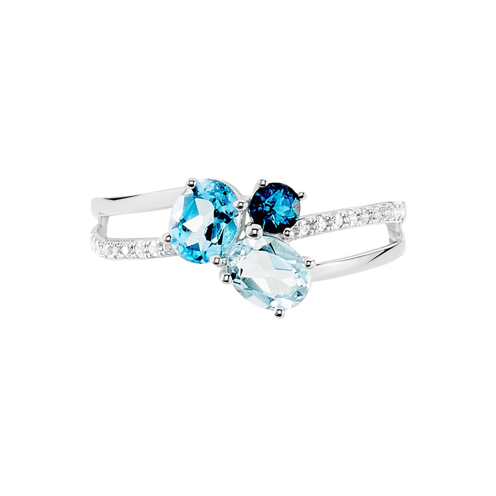 Bague Lilia Or Blanc Topaze - Bagues pierres fines Femme | Marc Orian