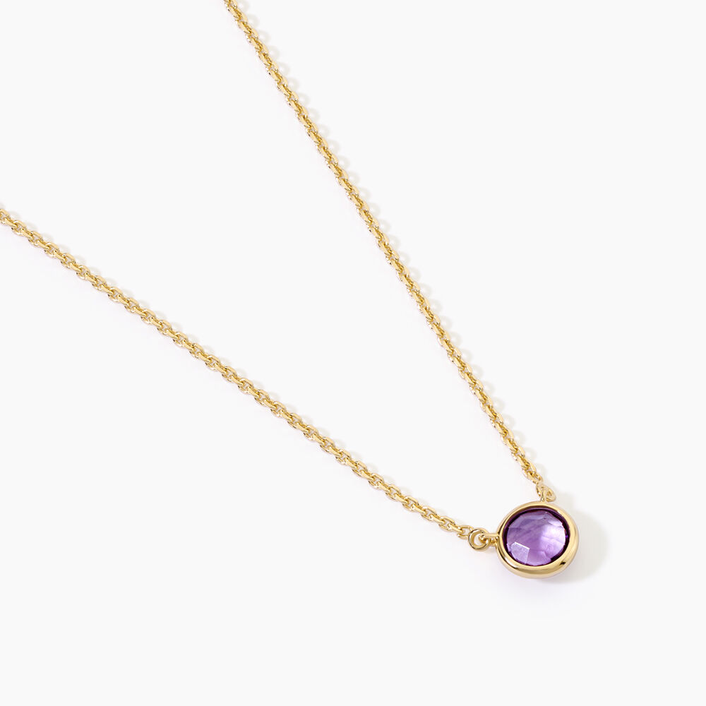 Collier Arenale Argent Dor&eacute; A L'Or 750/1000 Am&eacute;thyste - Colliers avec pierres Femme | Marc Orian