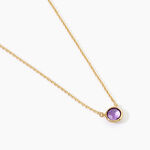 Collier Arenale Argent Dor&eacute; A L'Or 750/1000 Am&eacute;thyste - Colliers avec pierres Femme | Marc Orian