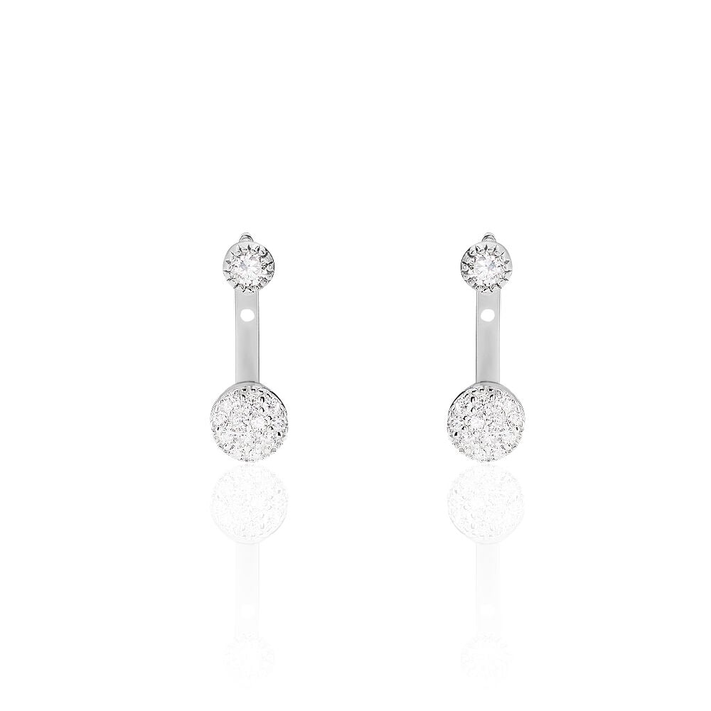 Bijoux D'oreilles Jélanie Argent Blanc Oxyde De Zirconium - Piercings d'oreilles Femme | Marc Orian