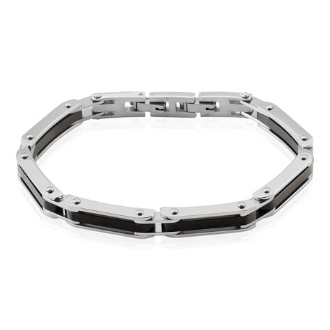 Bracelet Jourdan Homme El Castillo Acier Bicolore Noir Et Blanc - Fête des pères Homme | Marc Orian