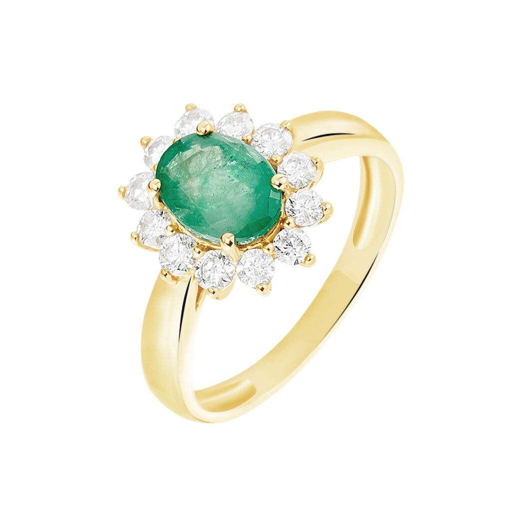 Bague Vladimir Or Jaune Emeraude Diamants - Bagues vintage Femme | Marc Orian