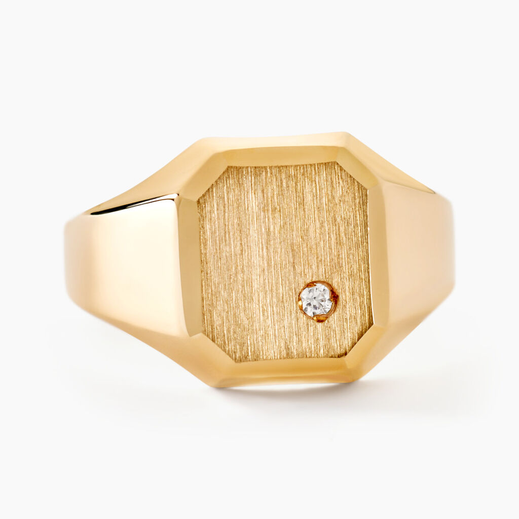 Chevali&egrave;re Malcolm Carree Or Jaune Oxyde De Zirconium - Bijoux personnalis&eacute;s Homme | Marc Orian