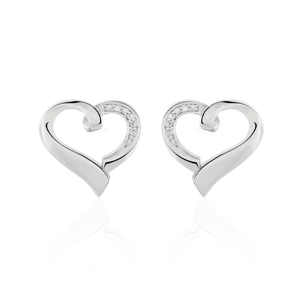Boucles D'oreilles Puces Daviane Argent Blanc Oxyde De Zirconium - Puces Femme | Marc Orian