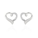 Boucles D'oreilles Puces Daviane Argent Blanc Oxyde De Zirconium - Puces Femme | Marc Orian