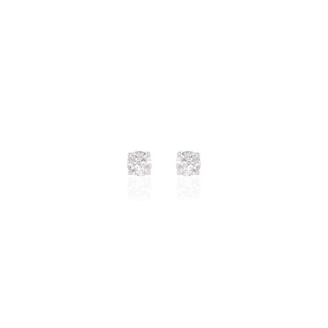 Boucles D'oreilles Puces Victoria Or Blanc Diamant - Puces Femme | Marc Orian