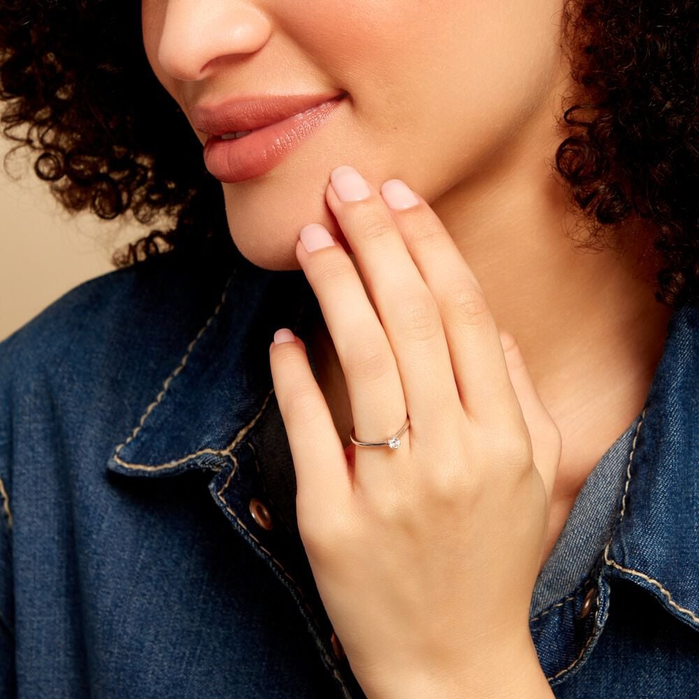 Bague Solitaire Athena Or Blanc Diamant - Solitaires Femme | Marc Orian