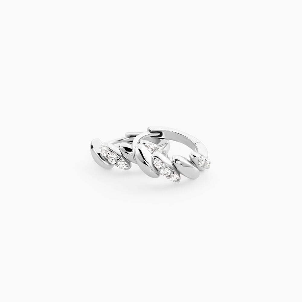 Cr&eacute;oles Fulk Argent Blanc Oxyde De Zirconium - Cr&eacute;oles Femme | Marc Orian