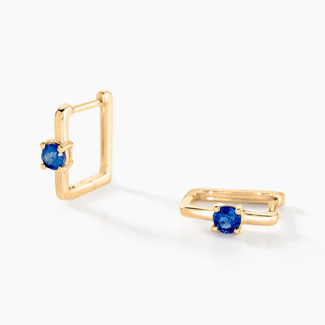 Créoles Harmonie Or Jaune Saphir - Boucles d'oreilles pierres précieuses Femme | Marc Orian