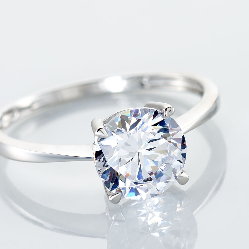 Bague Solitaire Abriel Or Blanc Oxyde De Zirconium - Solitaires Femme | Marc Orian