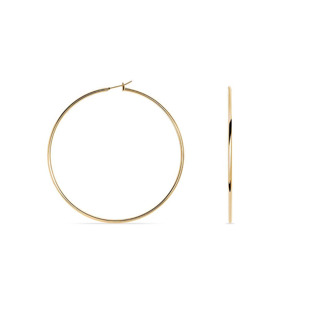 Cr&eacute;oles Ada Lisse Plaqu&eacute; Or Jaune - Grosses cr&eacute;oles Femme | Marc Orian