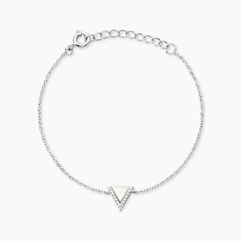 Bracelet Moric Argent Blanc Oxyde De Zirconium Et Nacre - Bracelets fantaisie Femme | Marc Orian