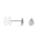 Boucles D'oreilles Puces Nevena Or Blanc Diamant - Puces Femme | Marc Orian