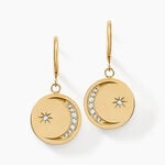 Cr&eacute;oles Acier Dor&eacute; Cristal - Boucles d'oreilles pampille Femme | Marc Orian