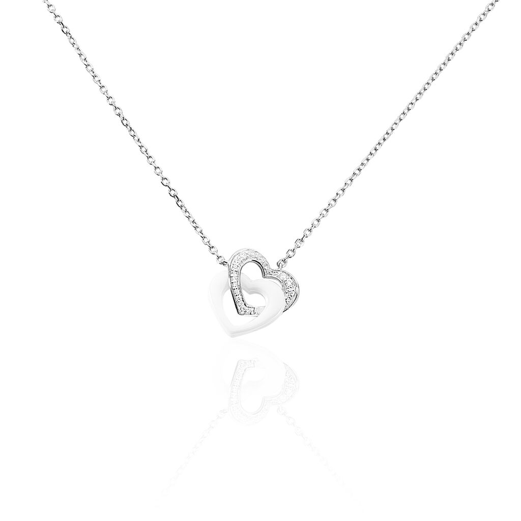 Collier Lovea Argent Blanc Céramique Et Oxyde De Zirconium - Colliers avec pierres Femme | Marc Orian